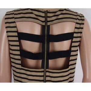 FOREVER 21+  2X maxi Orange /Black and beige  peplum open back dress  NWOT